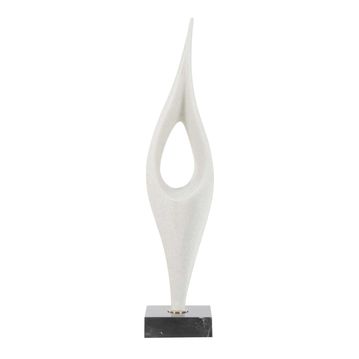 Fluid Drop - Stone Sculpture - White