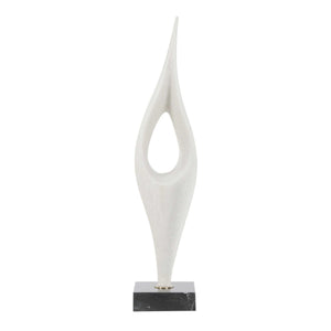 Fluid Drop - Stone Sculpture - White