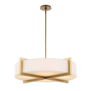 Cresson - 4 Light Drum Pendant - White / Gold