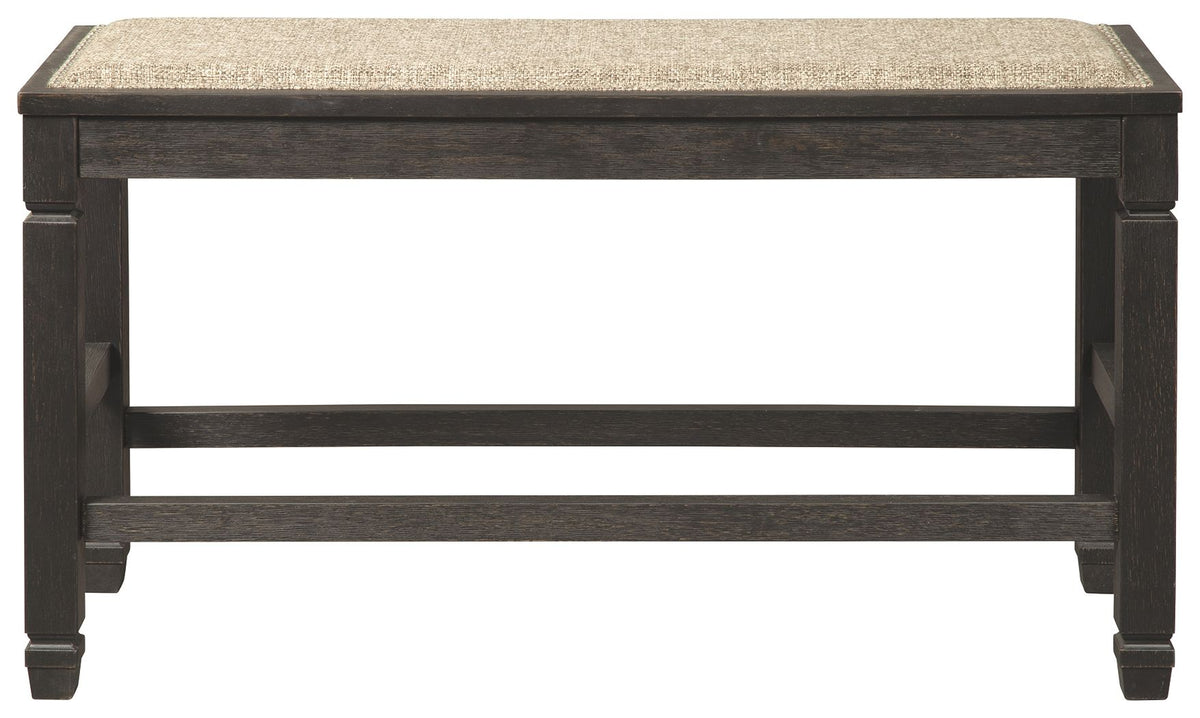 Tyler Creek - DBL Counter UPH Bench - Antique Black - R&R Furniture Gallery (Fountain Valley, CA)