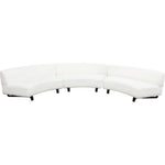 Vesper 3PC Modular Curved Armless Sofa in Faux White Shearling w/ Black Wood Leg Base