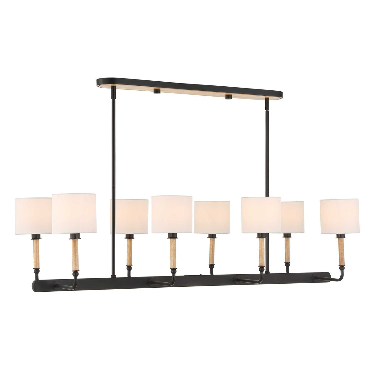 Franconia - 8 Light Pendant - Black / White