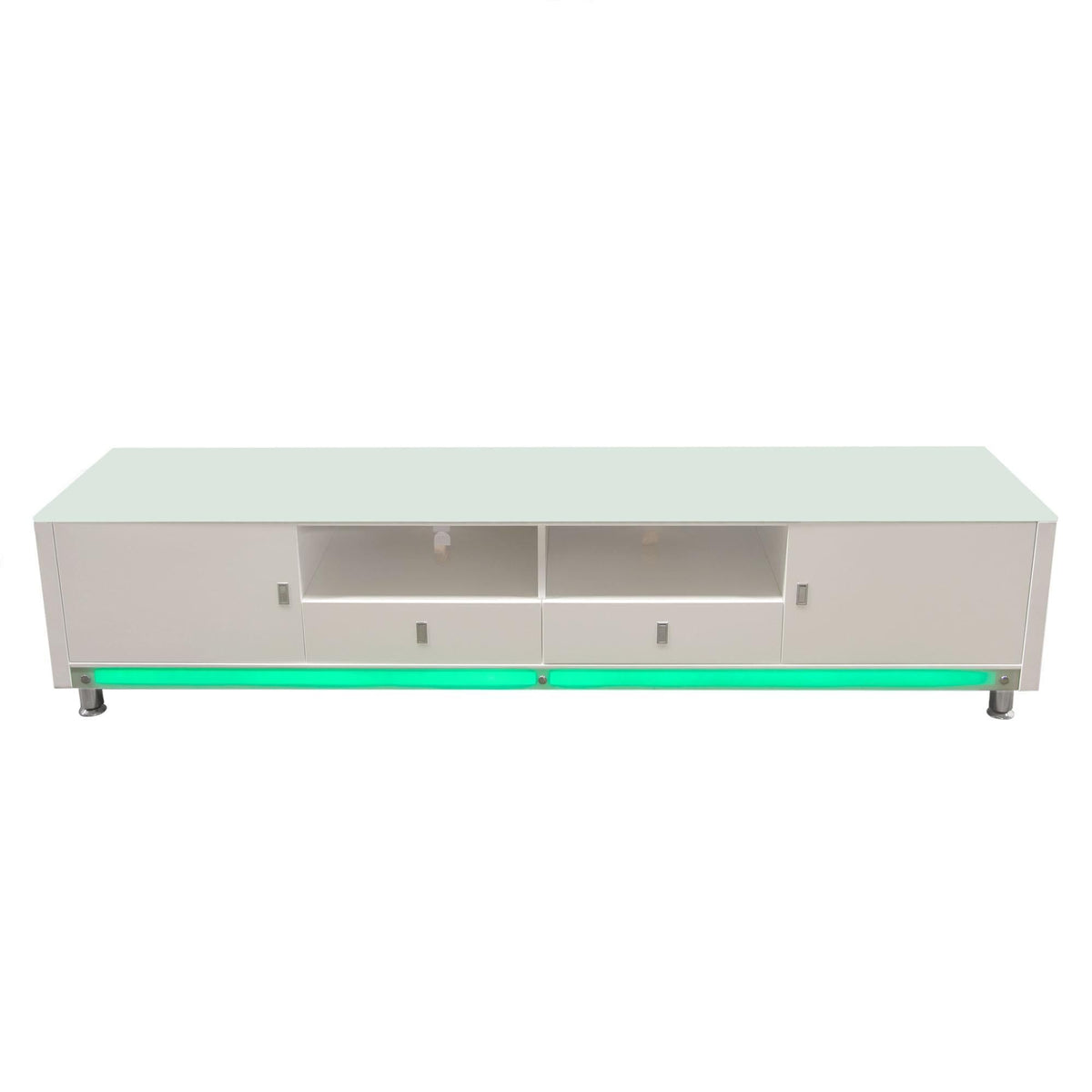K99 83 Inch Low Profile Entertainment Cabinet in White Lacquer Finish w/ RGB Multi-Color Accent Light by Diamond Sofa