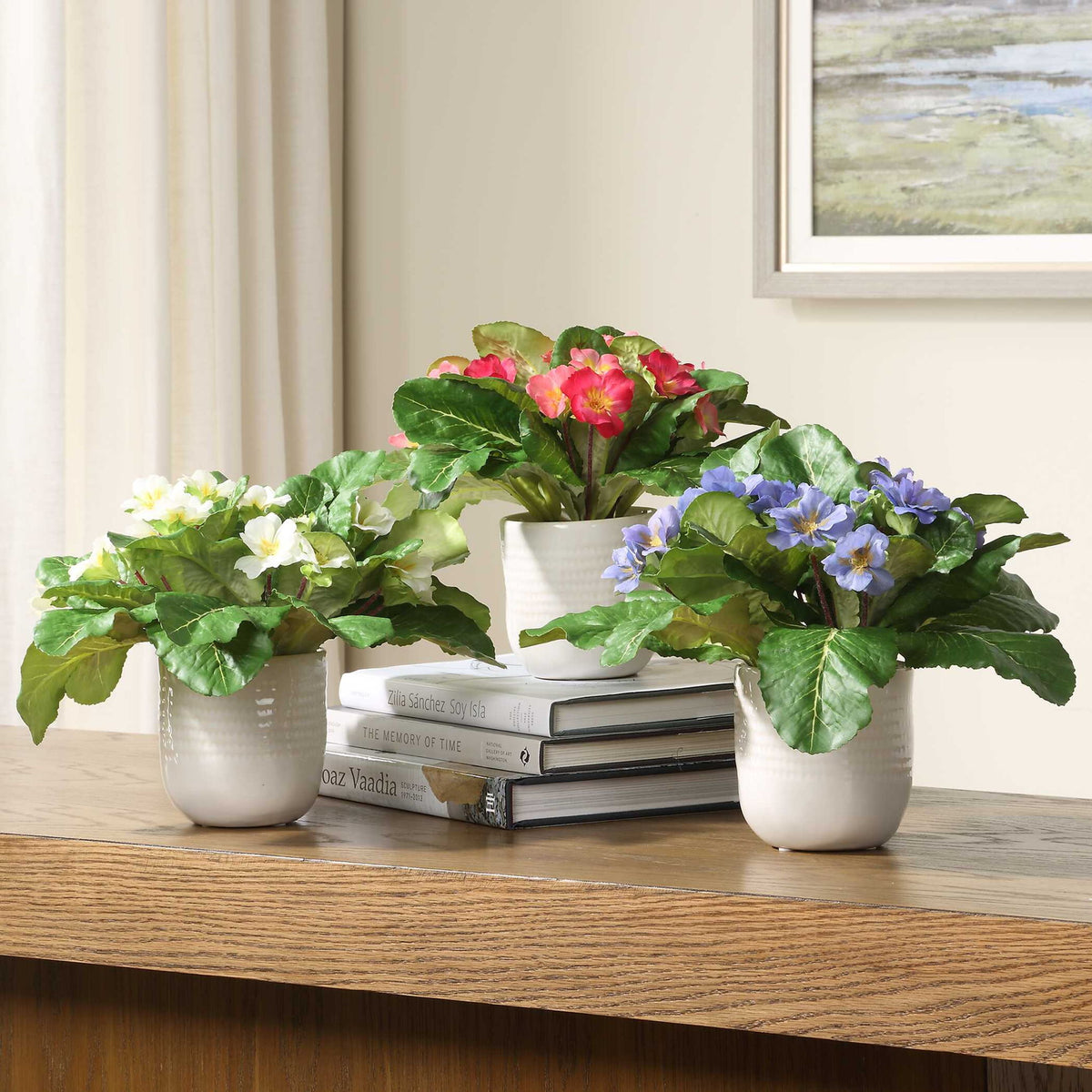 Trilogy Primrose - Accents In Vases (Set of 3) - Green / White