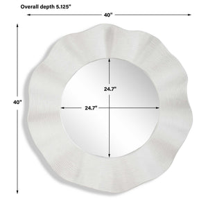 Wave Length - Round Mirror - White