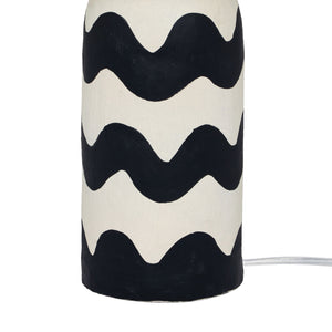 Tropea - Black Waves Papier Mache Table Lamp - Black Waves - R&R Furniture Gallery (Fountain Valley, CA)