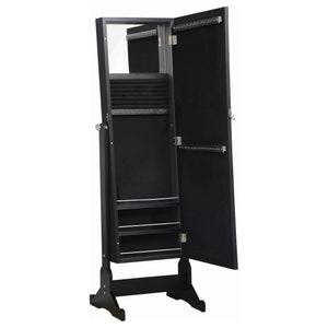 Radavera - Jewelry Cheval Mirror With Tilt Function - Black