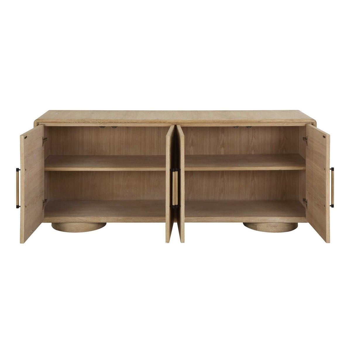 Evanston - 4 Door Natural Oak Cabinet - Woodtone