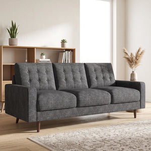 3 Seat Sofa Couch With Tufted Back Upholstered Couch For Living Room