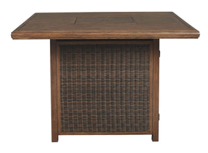 Paradise Trail - Square Bar Table w/Fire Pit - Medium Brown - R&R Furniture Gallery (Fountain Valley, CA)