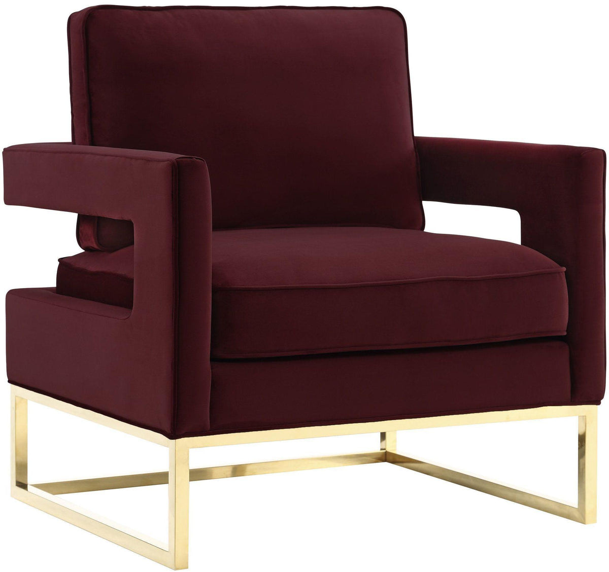Avery - Velvet Chair With Polished Gold Base - R&R Furniture Gallery (Fountain Valley, CA)