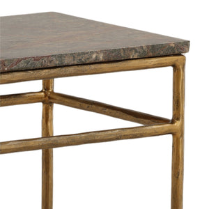 Anselmo - Console Table - Brown And Green And Antique Brass