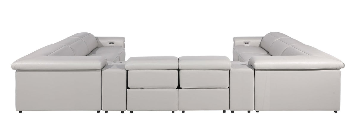 1126 - 10-Piece U-Shaped Sectional Sofa In With 4 Power Recliners & Power Headrests