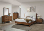 Thusis - Queen Bed, Walnut/Beige