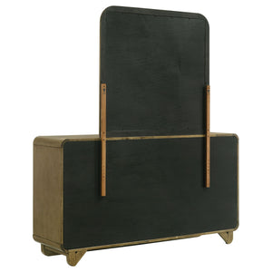 Bernardo - 6 Drawer Dresser And Mirror With Rounded Corners - Nutmeg Brown