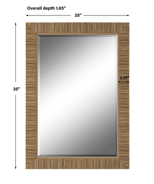 Textured Wrap Mirror - Natural
