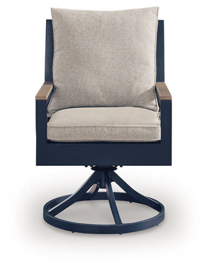 East Beach - Swivel Chair With Cushion (Set of 2) - Blue - R&R Furniture Gallery (Fountain Valley, CA)