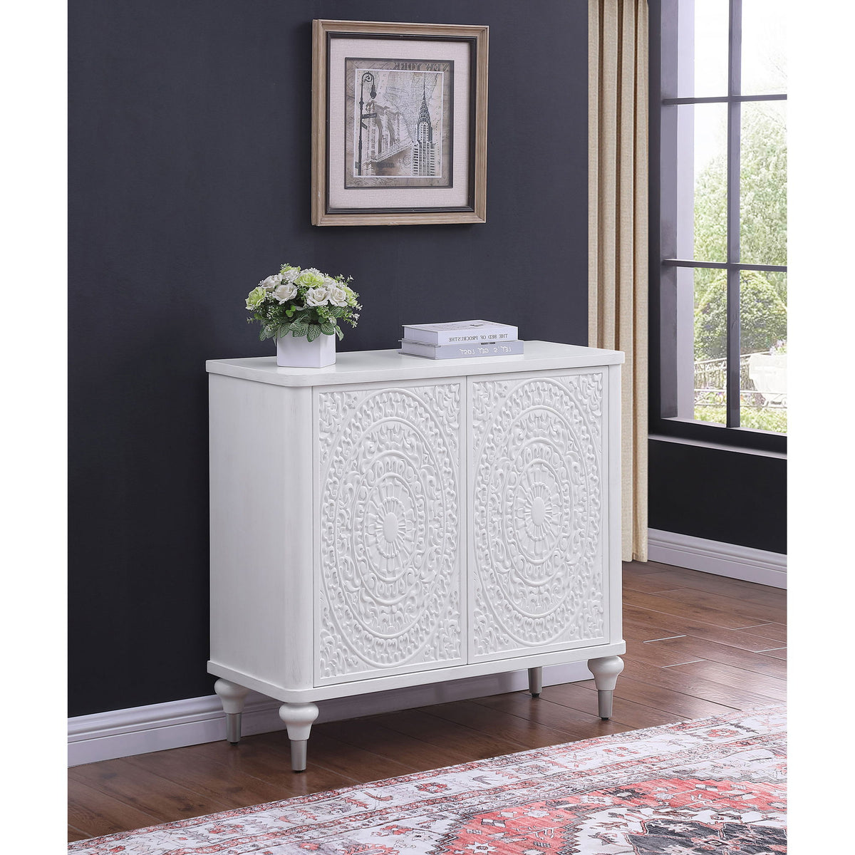 Angus - 2 Door Mandala Accent Cabinet - White