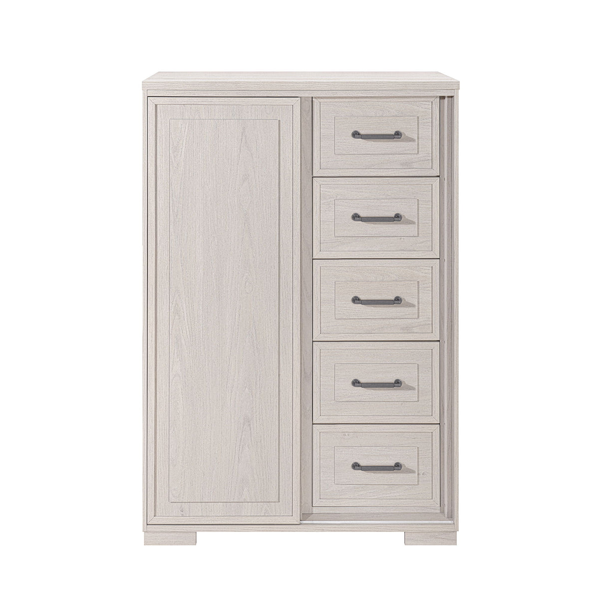 Ciara - King 5 Piece Bedroom Set With LED Lighting, Clean Lines And Upholstered Mirror - Beige