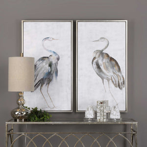 Summer Birds - Framed Art (Set of 2) - Silver