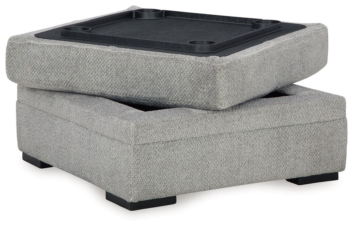 Casselbury - Ottoman With Storage - Cement - R&R Furniture Gallery (Fountain Valley, CA)