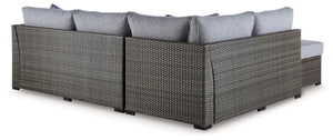 Petal Road - Loveseat Sectional, Ottoman, Table Set (Set of 4) - Gray - R&R Furniture Gallery (Fountain Valley, CA)