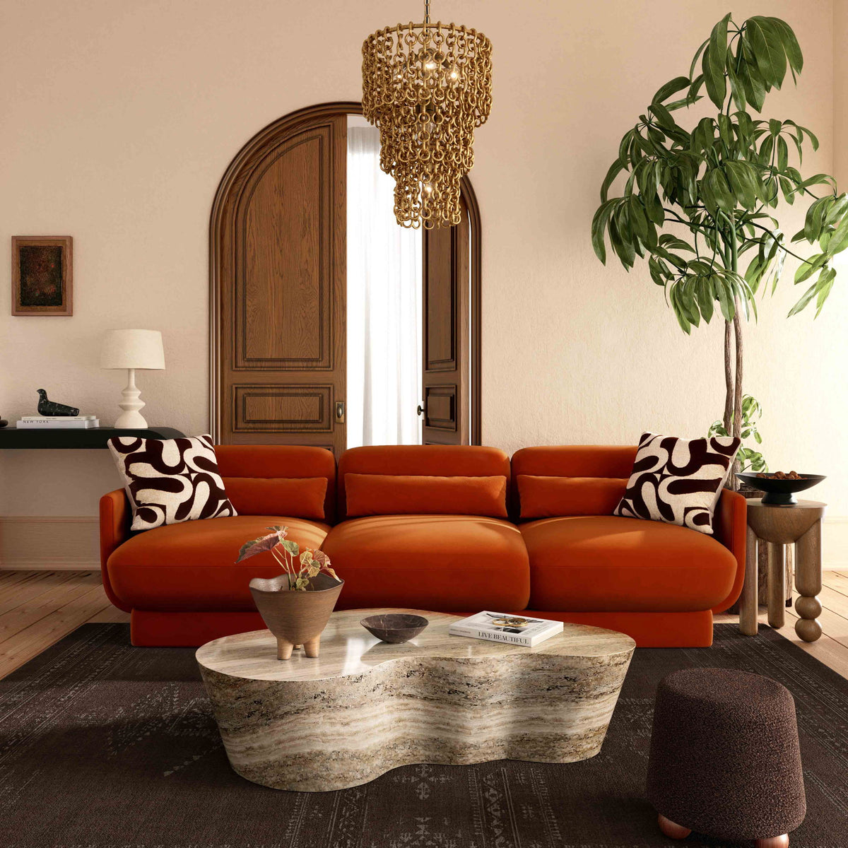 Azalea - Velvet Sofa - R&R Furniture Gallery (Fountain Valley, CA)