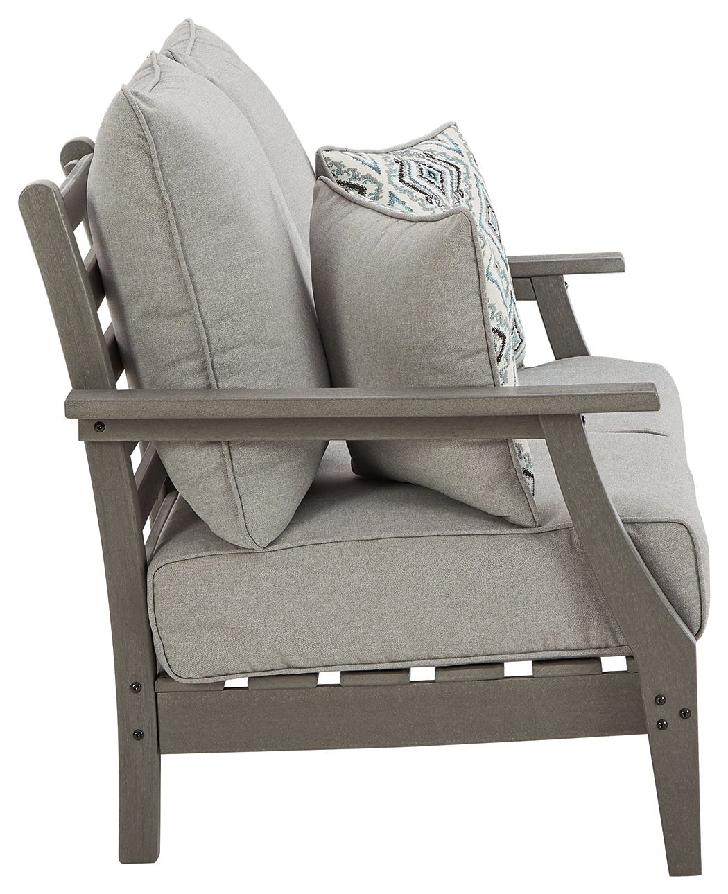 Visola - Loveseat w/Cushion - Gray - R&R Furniture Gallery (Fountain Valley, CA)