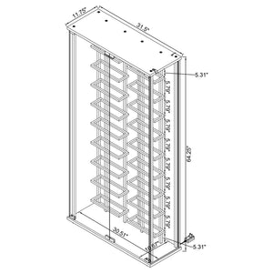 Wine Storage LED Curio Cabinet - Chrome