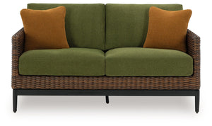 Horizon Hall - Loveseat With Cushion - Brown / Green - R&R Furniture Gallery (Fountain Valley, CA)