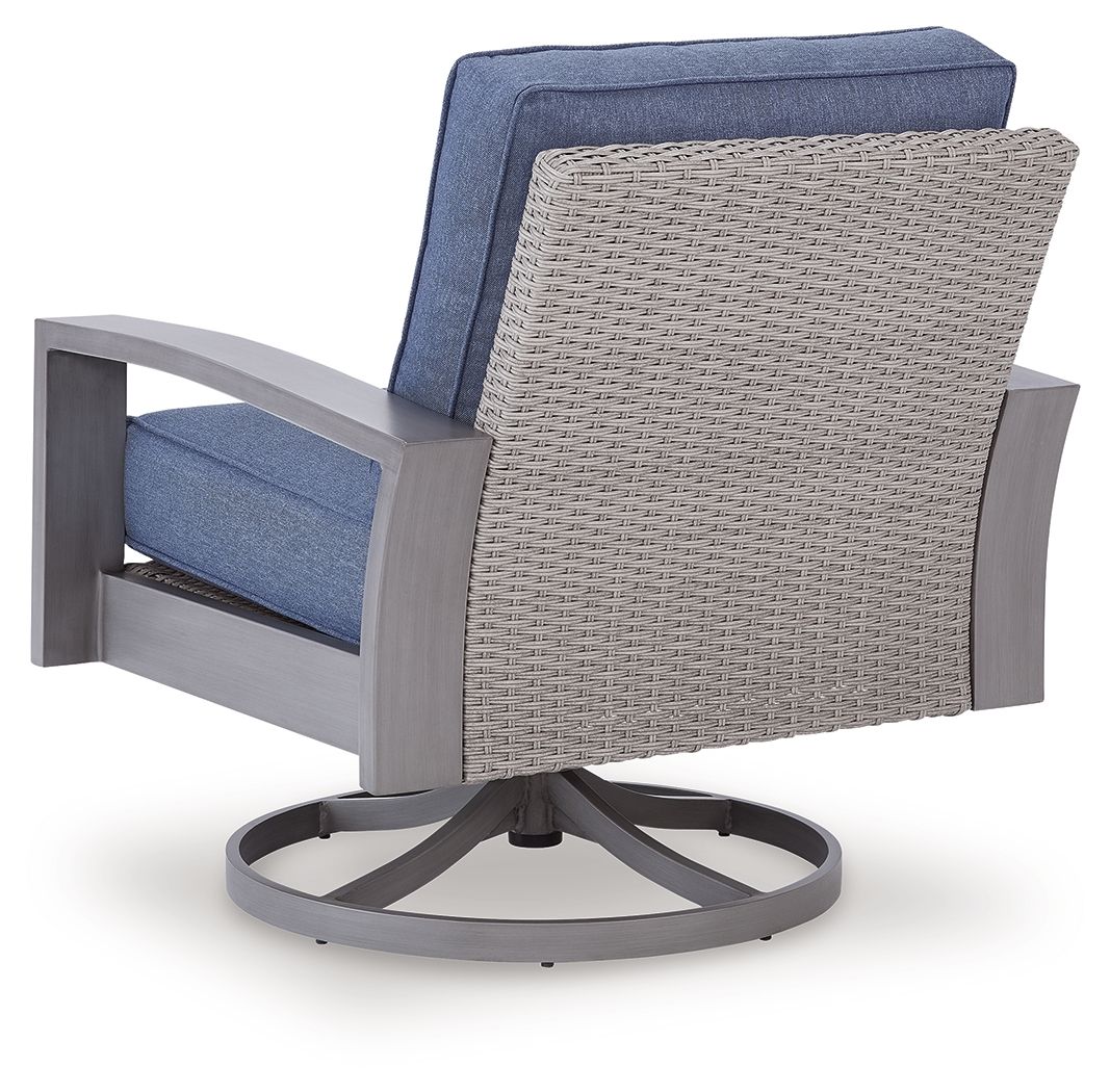 Half Moon Beach - Swivel Lounge With Cushion - Blue / Gray - R&R Furniture Gallery (Fountain Valley, CA)