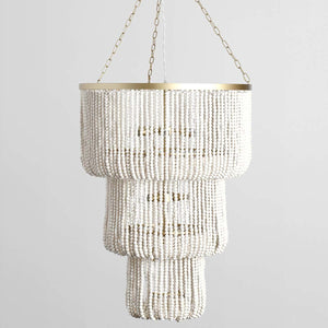Amanda - Beaded Chandelier - White - R&R Furniture Gallery (Fountain Valley, CA)