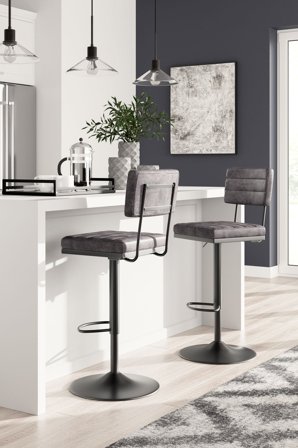 Strumford - Tall Swivel Barstool (Set of 2) - R&R Furniture Gallery (Fountain Valley, CA)