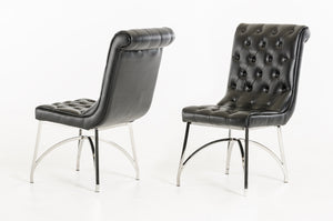 Silvie Modern Black Leatherette Dining Chair — view 2