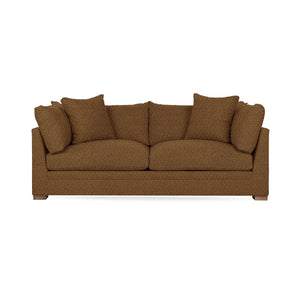 Classic Home Audrey stationary sofa with plush fabric upholstery and elegant design, shown in a cozy living room setting.