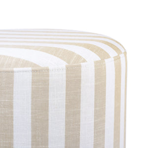 Dex - Striped Linen Ottoman - R&R Furniture Gallery (Fountain Valley, CA)