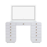 Hollywood - Desk with Jumbo LED Panel Vanity Mirror - White - R&R Furniture Gallery (Fountain Valley, CA)