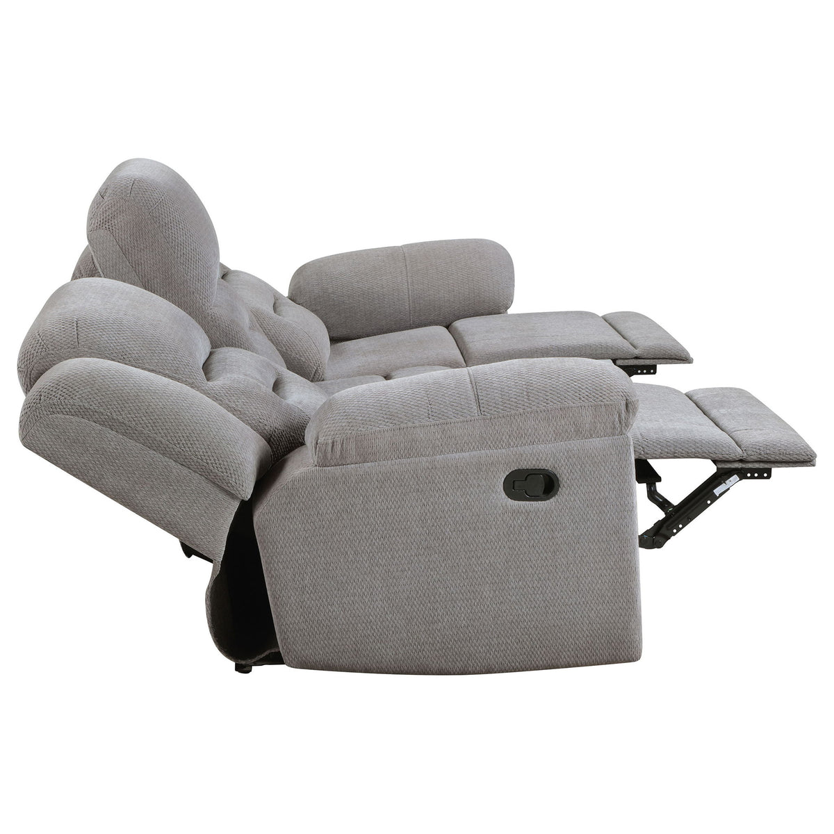 Sebring - 2 Piece Upholstered Reclining Sofa Set With Manual Recline - Gray