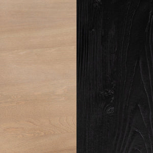 Classic Home Lunen 55-inch round dining table in Soft Reef Noir with a smooth, modern surface and sturdy legs.