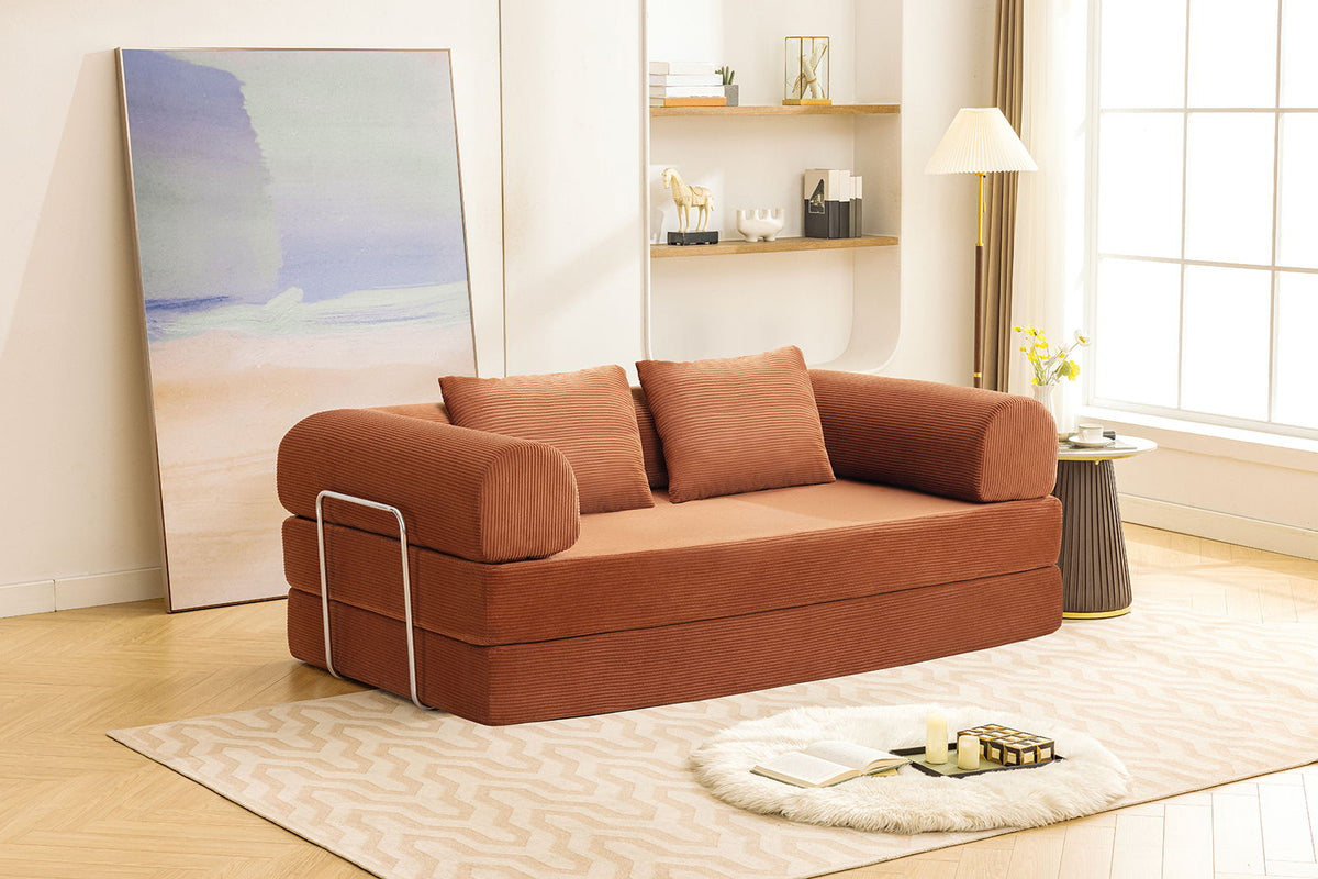 Perri - 79" Compressed Sofa, Rustic brown