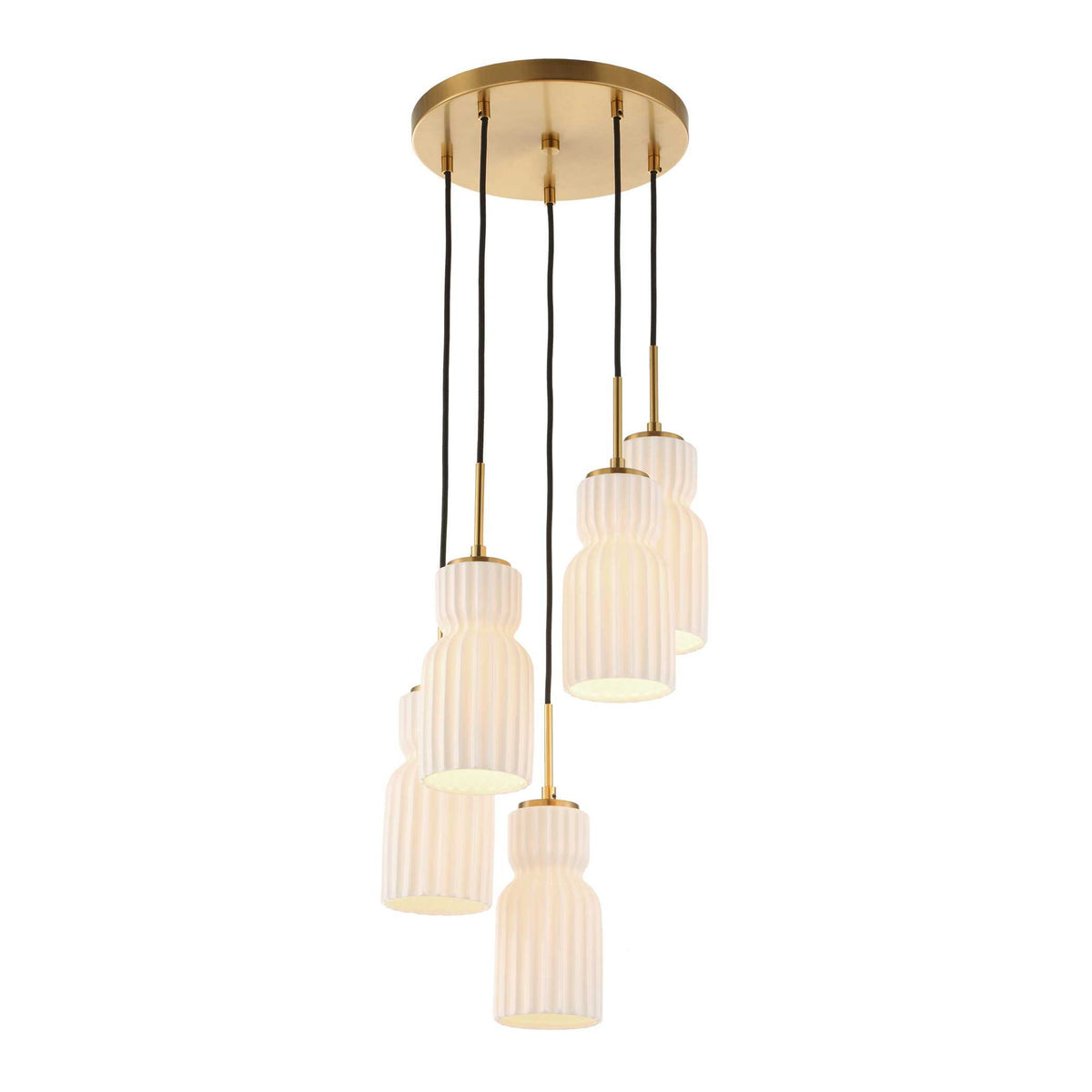 Vanier - 5 Light Cluster Pendant - Gold