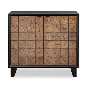 Muestra - Wood Grain 2 Door Cabinet - Black / Woodtone