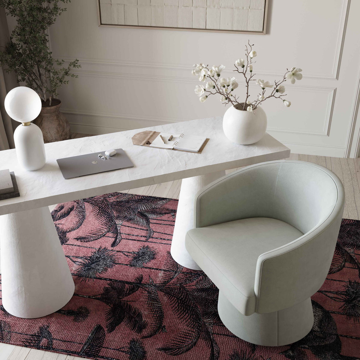 Kristen - Upcycled Chenille Rolling Desk Chair - R&R Furniture Gallery (Fountain Valley, CA)