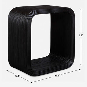 Compton - Rattan Side Table - Black