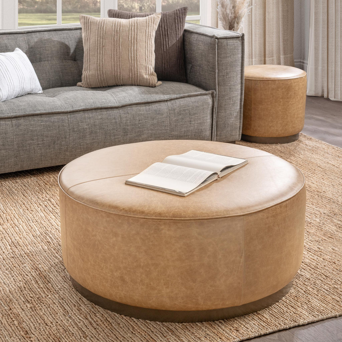 Clair - Leather Round Table - R&R Furniture Gallery (Fountain Valley, CA)