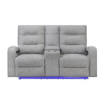 Isolde - Power Reclining Loveseat With LED Lighting - Gray