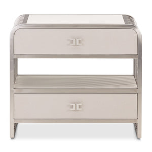 Roxbury Park - Metal Nightstand - Stainless Steel