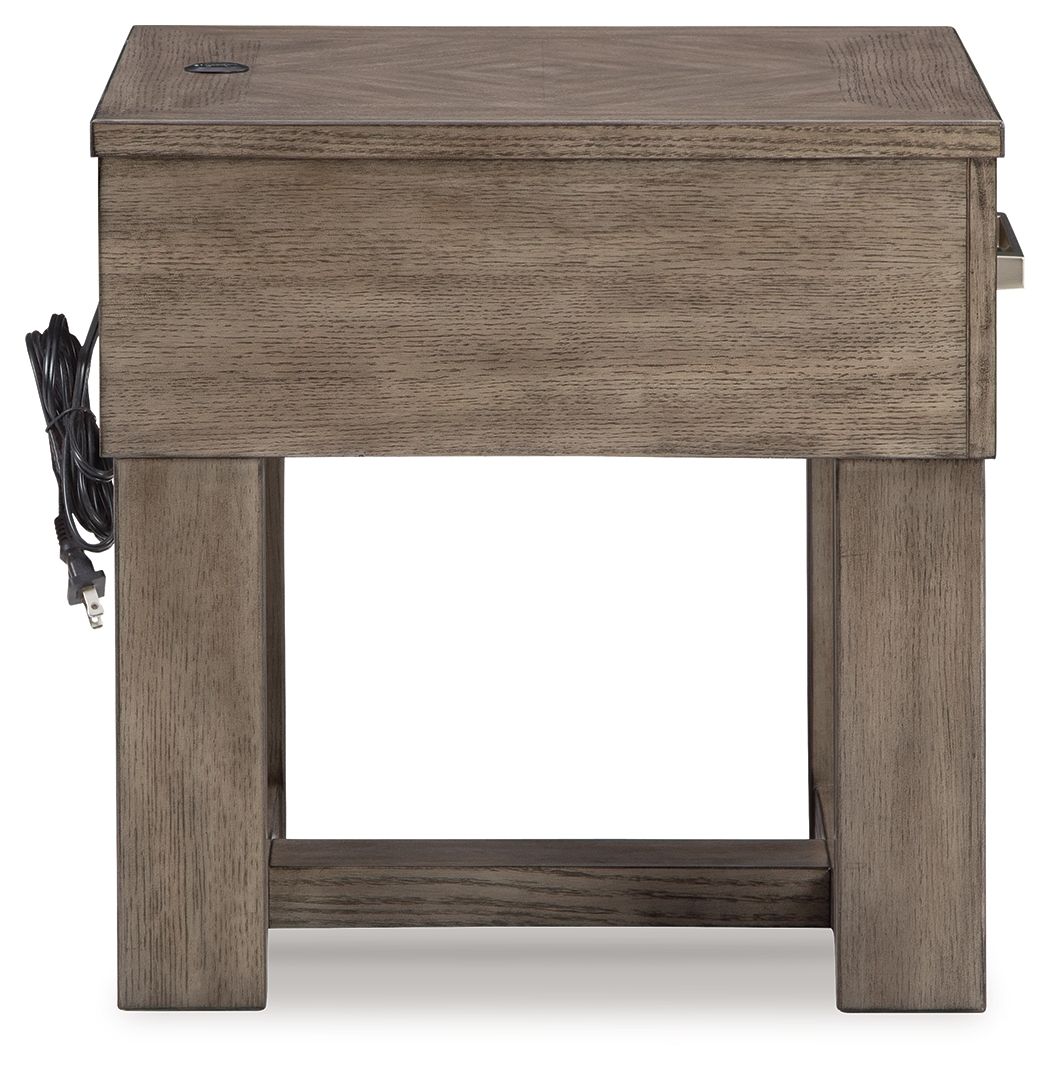 Loyaska - Rectangular End Table - Grayish Brown - R&R Furniture Gallery (Fountain Valley, CA)