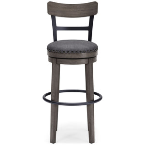 Caitbrook - Tall UPH Swivel Barstool - Gray - R&R Furniture Gallery (Fountain Valley, CA)