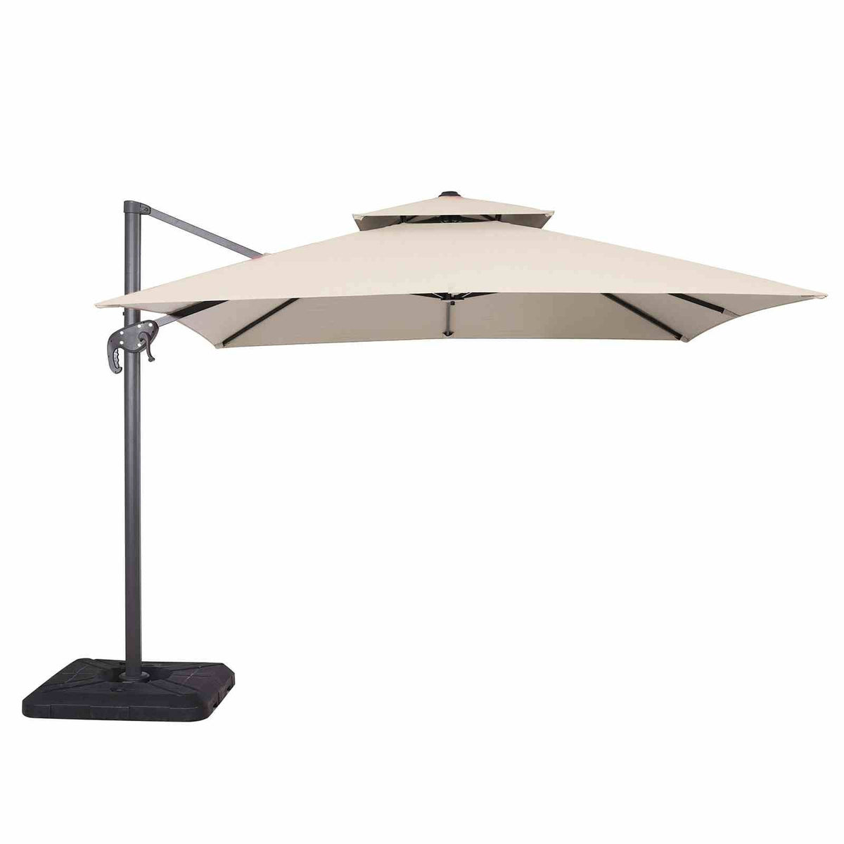 Hero - 10' Square Umbrella, Double Top, Tan
